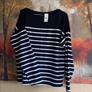 Navy and white striped tee